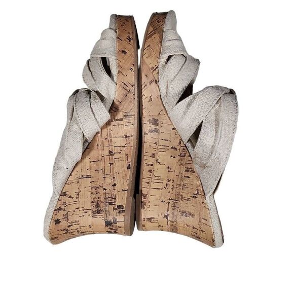 Maurices Women's Beige June Knot Front Cork Wedge Heel Sandals Size 9 - Picture 9 of 10